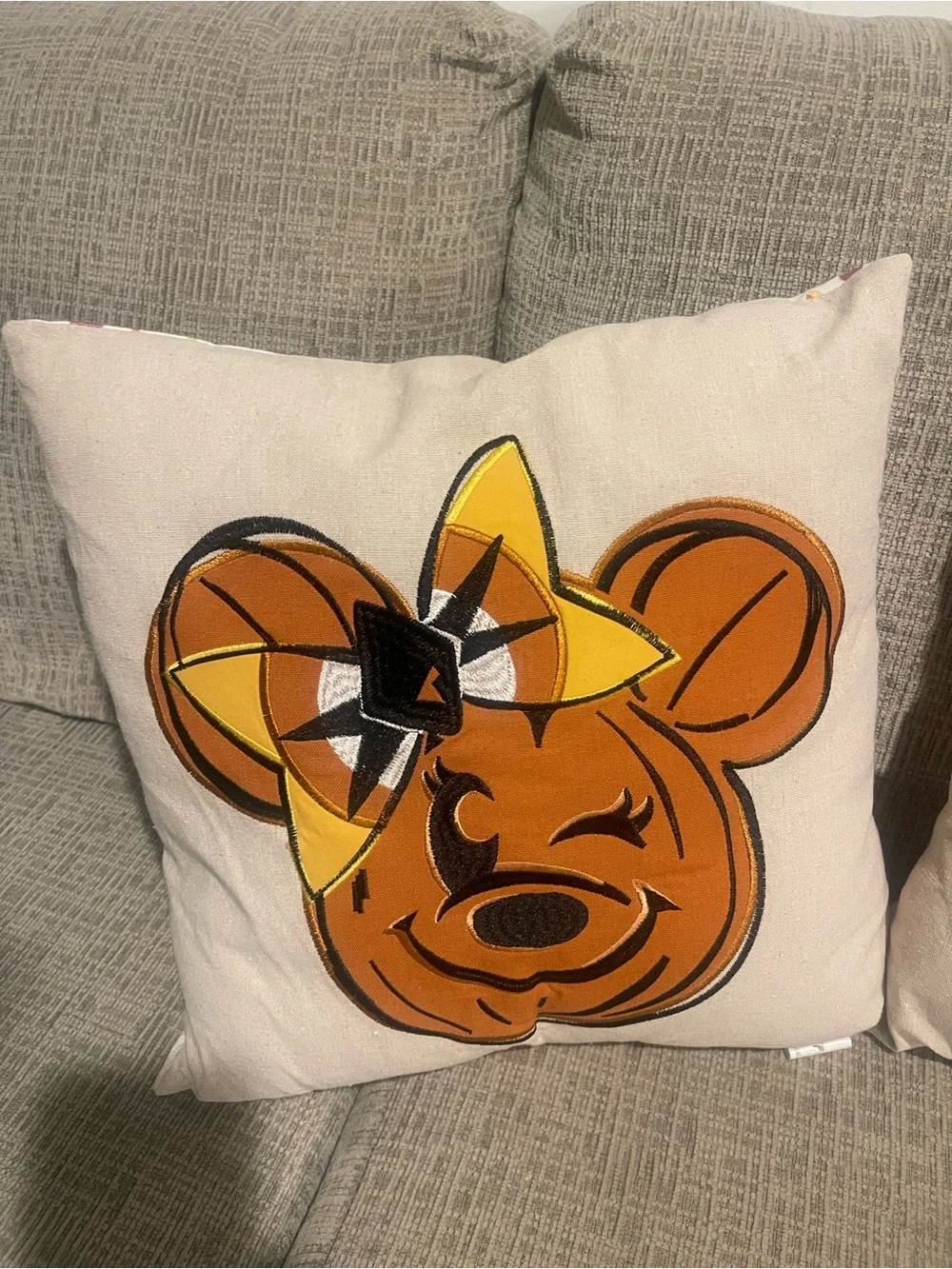 Disney Minnie Halloween Throw Pillows Set of 2 Pumpkin